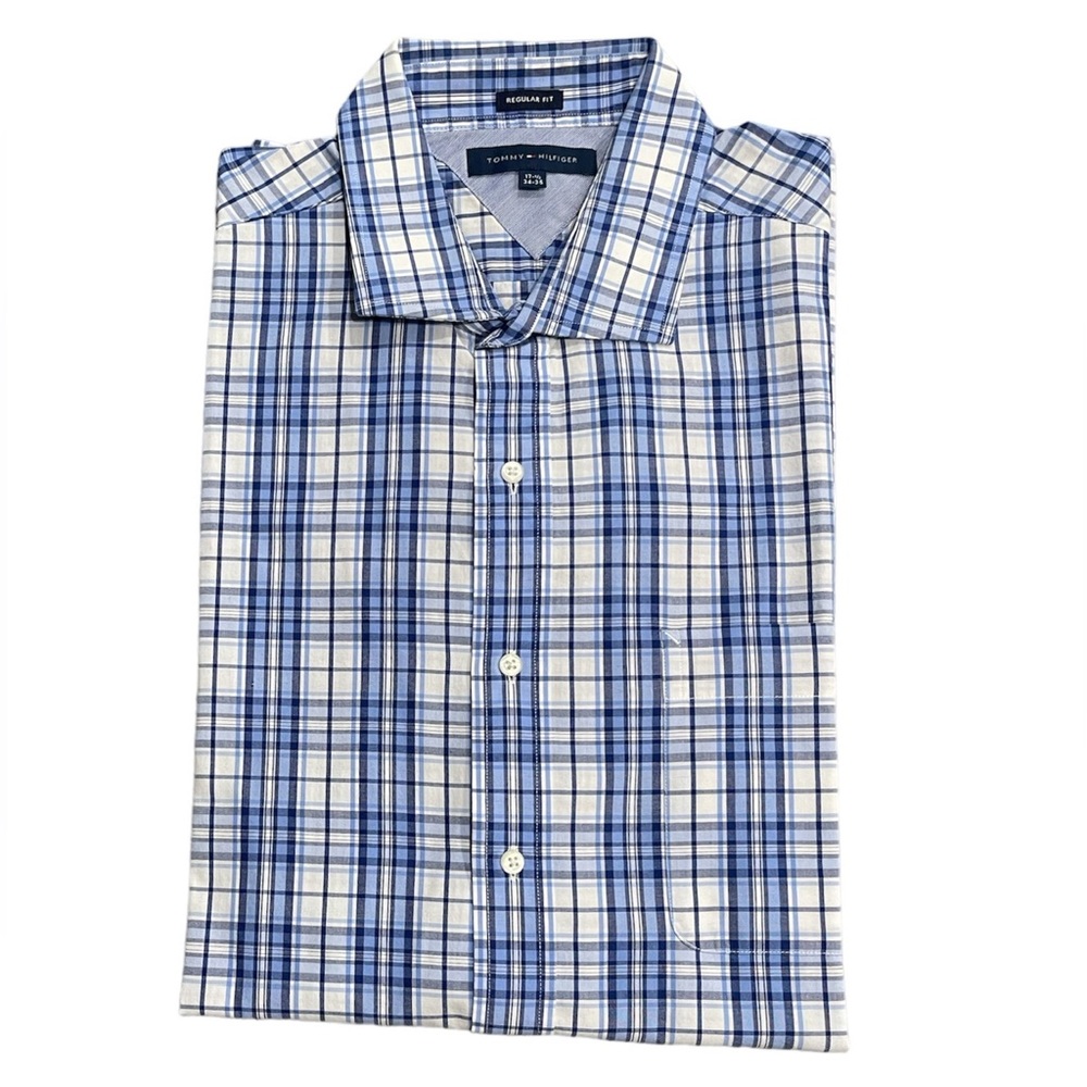 Tommy Hilfiger Long Sleeve Shirt plaid Regular fit Size - 17 1/2   34/35